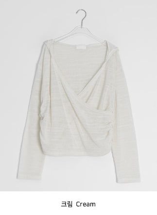 Ryoka Summer Layered V-Neck Wrap Hood Knit