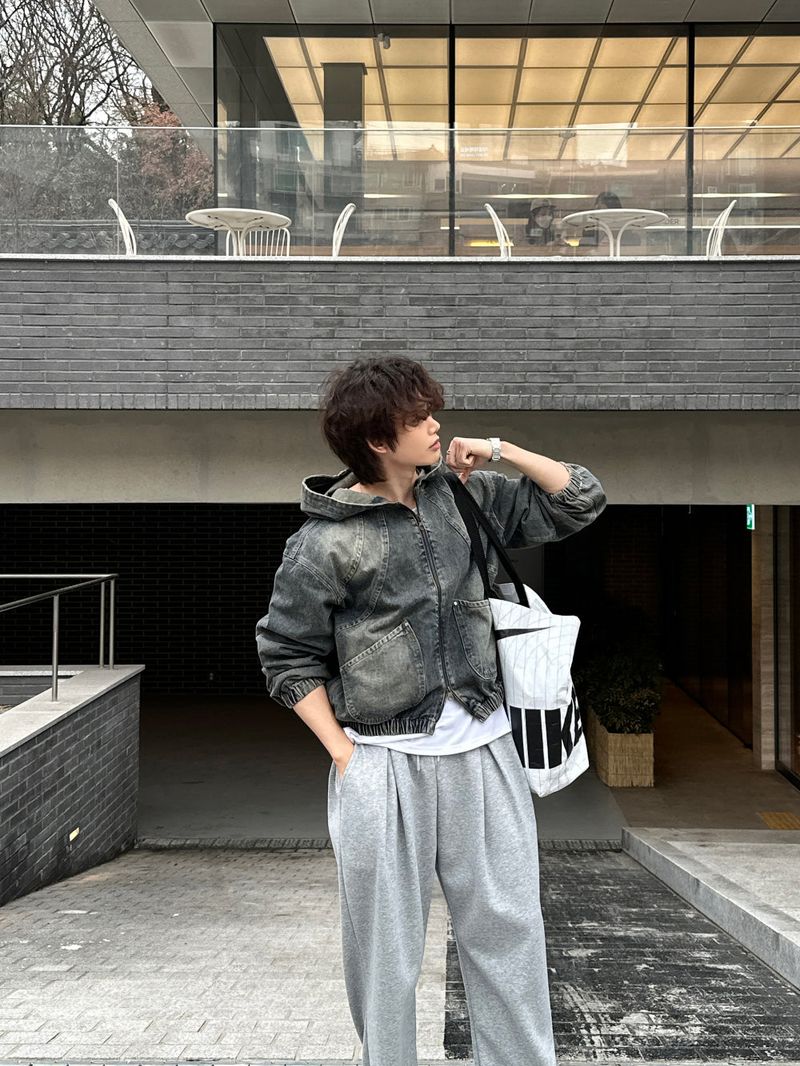 LMN deep slit wide sweatpants (4 colors)