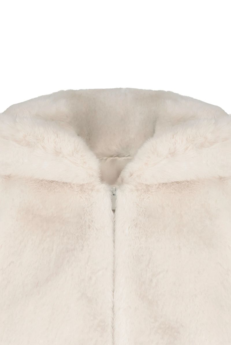Peach pudding fur jacket, Pink Beige