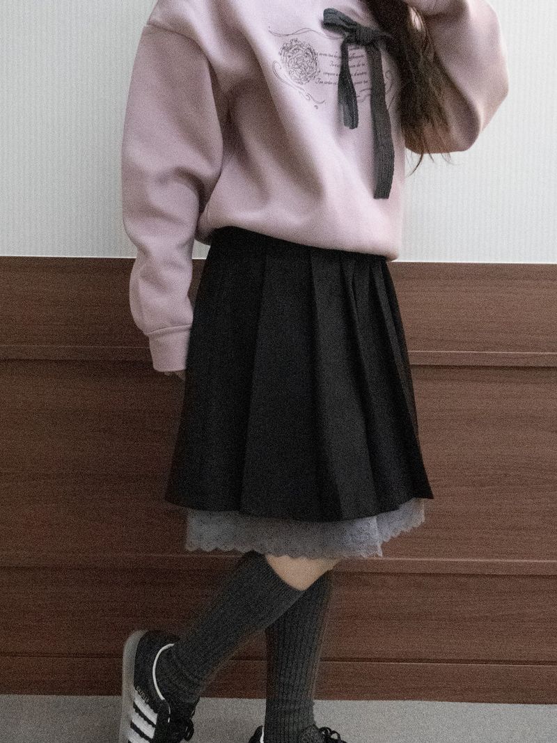 Tweety Bow Midi Skirt (black)
