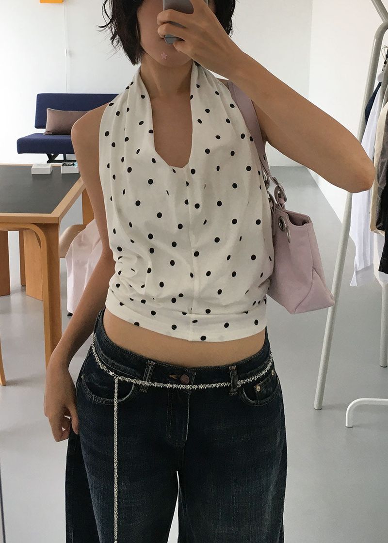 DRAPE HALTER TOP