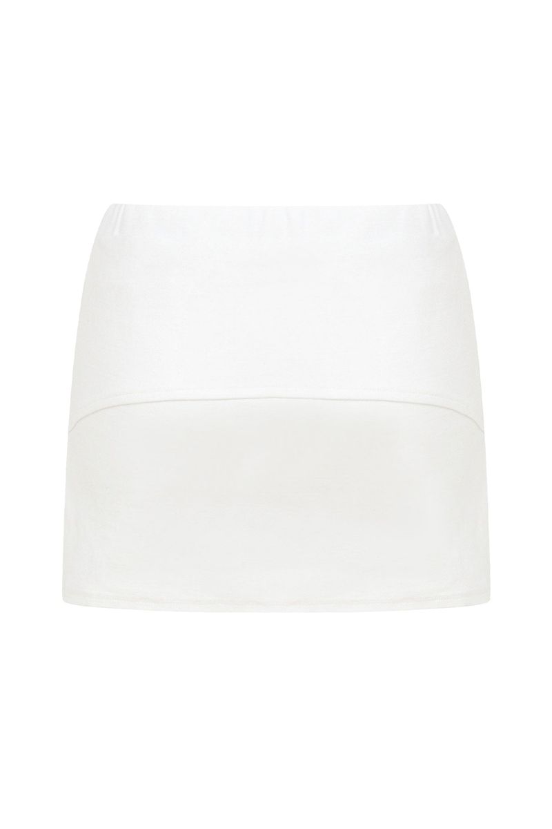 Eyelet slit skirt (white)