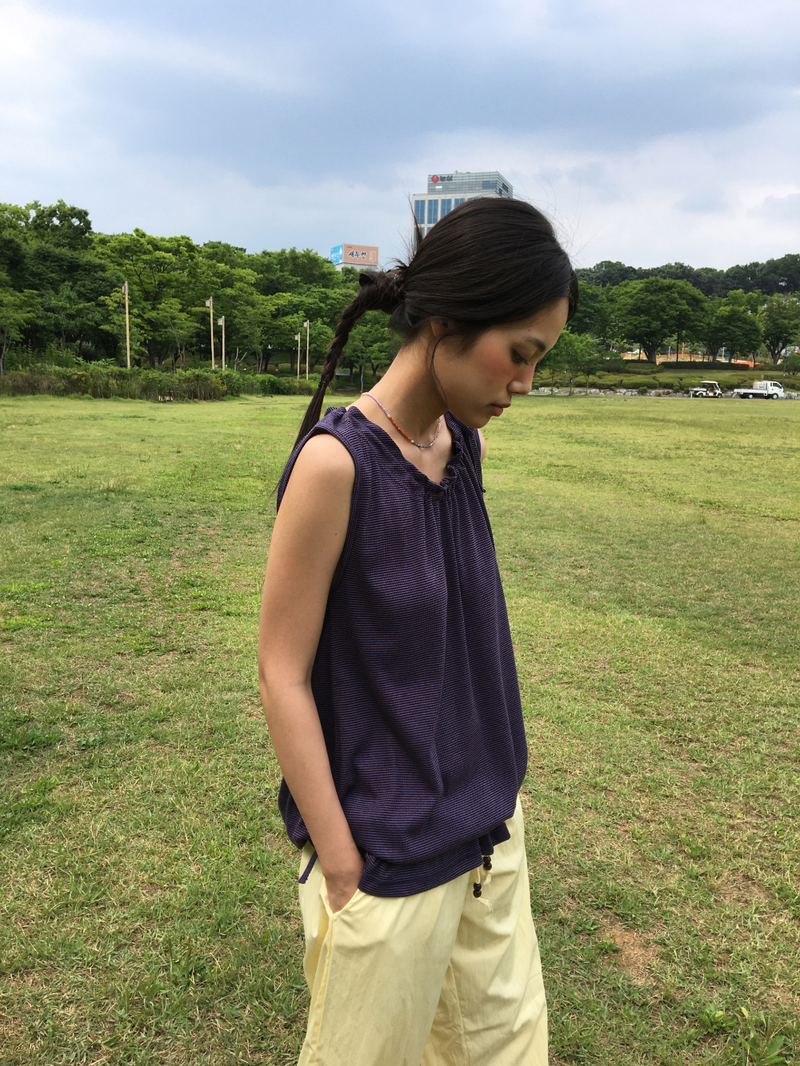 ワッフル ストリング ノースリーブ トップ(4color) 