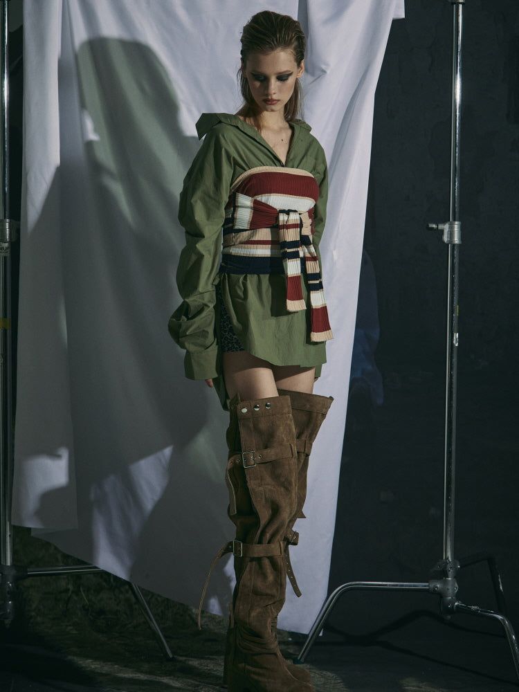 BUCKLE THIGH HIGH BOOTS [LOW]