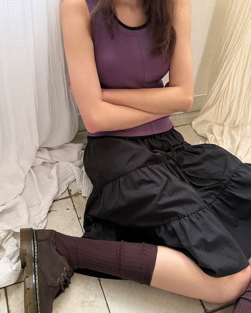 [ORIGINAL] Petit Cutout Ribbed Sleeveless