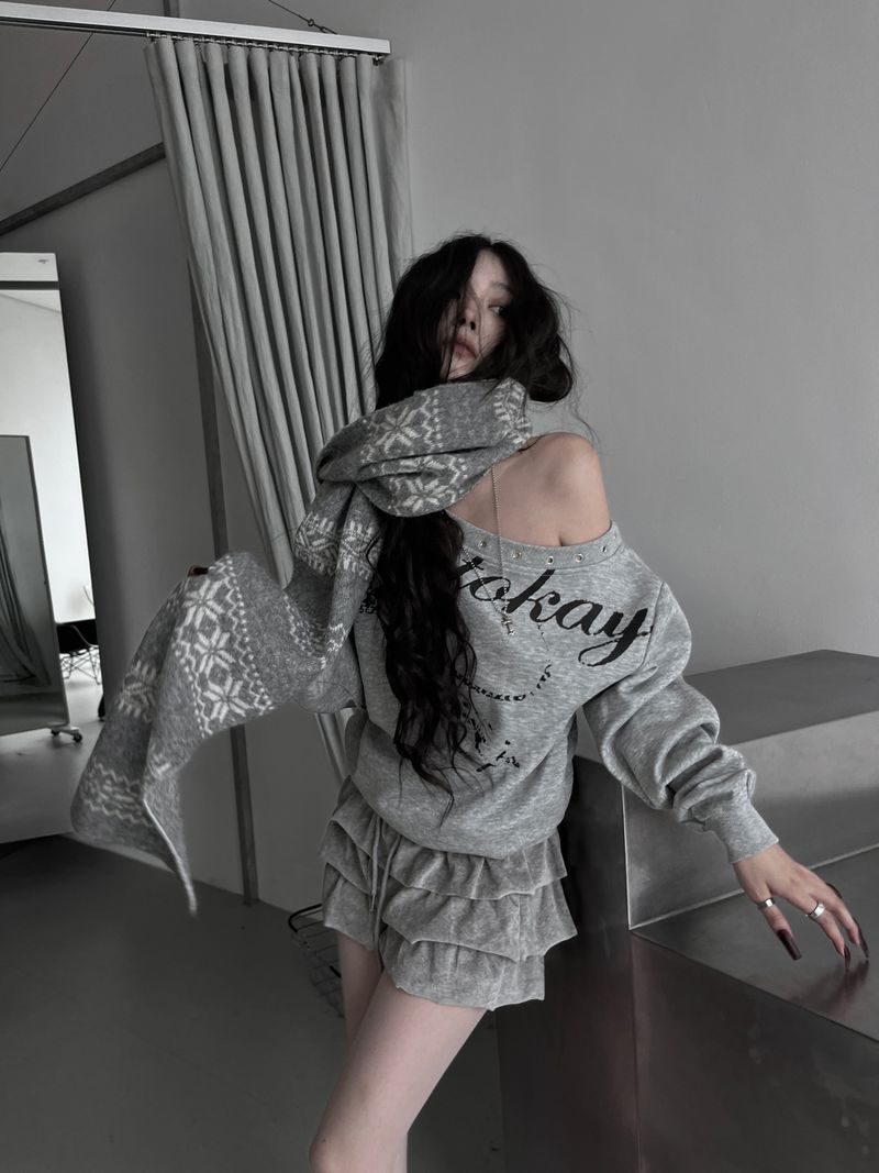winter jacquard contrast muffler (4color)