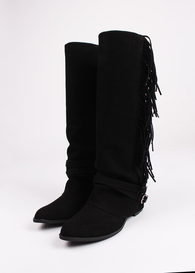 FRINGE SUEDE LONG BOOTS
