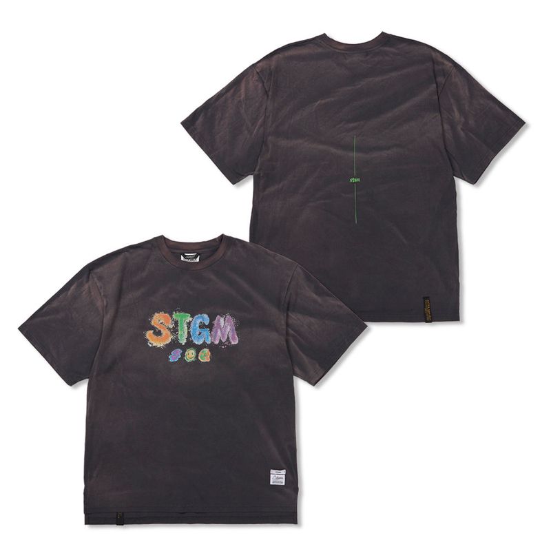 STIGMA(スティグマ)の「Crayon STGM Vintage Washed Oversized Short Sleeves T-Shirts Charcoal / Sky Blue(Tops)」