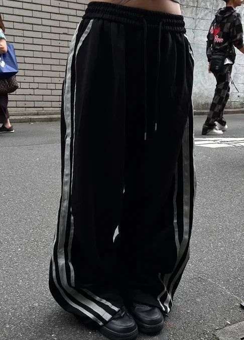 シルバートラックウェーブエッジワイドパンツ