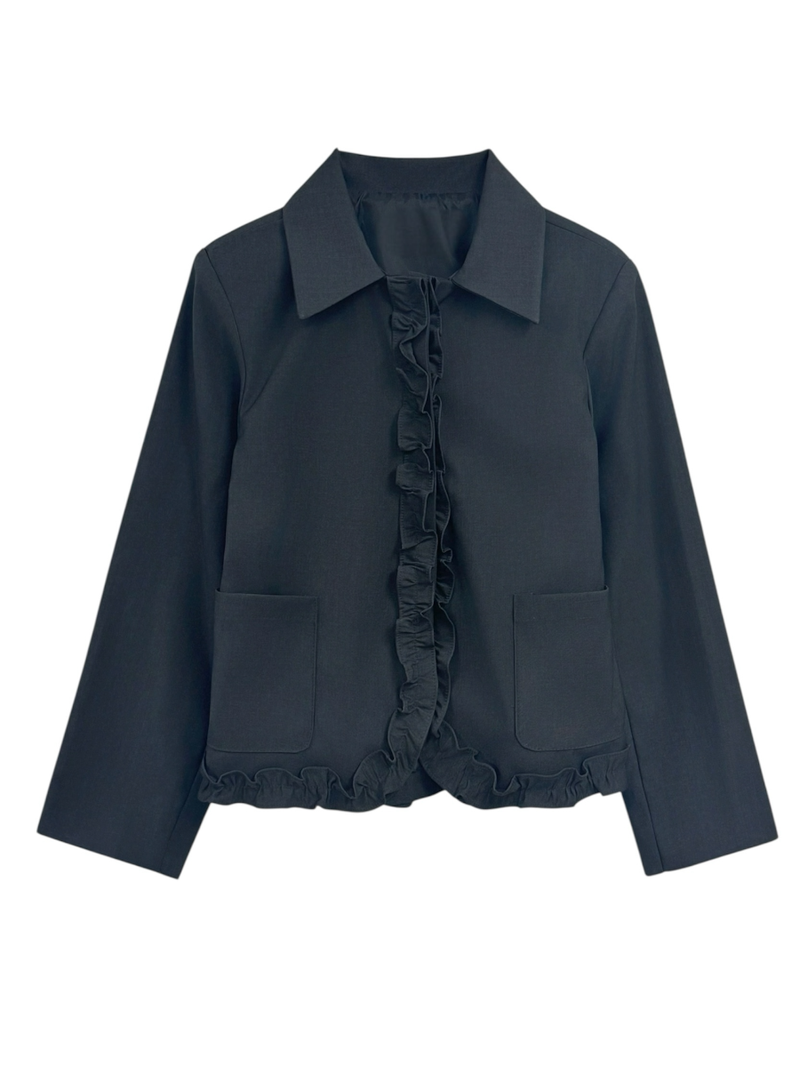 frill crop jacket