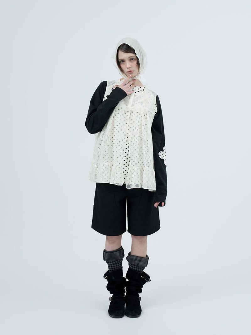 check pocket half carpenter pants