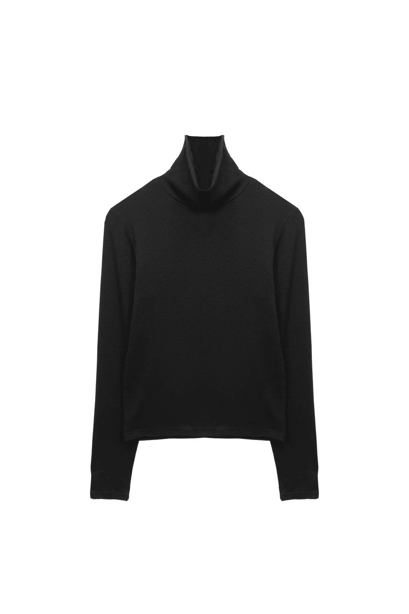 CLASSIC WOOL TURTLENECK TOP / BLACK