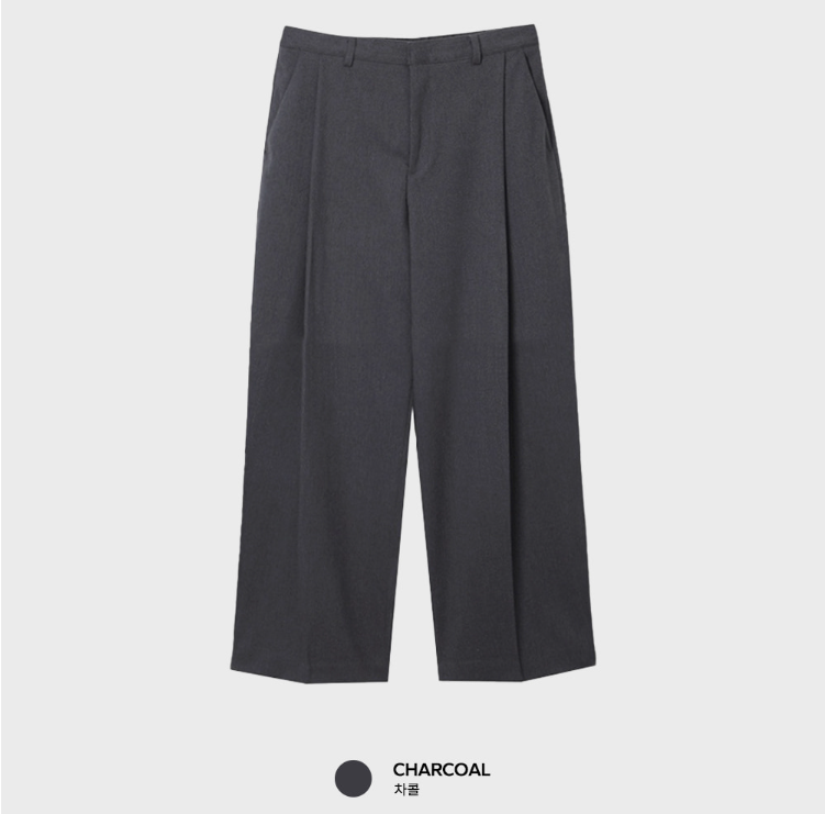 Yogis Deep Round Jaw Back Banding Wool Wide Slacks