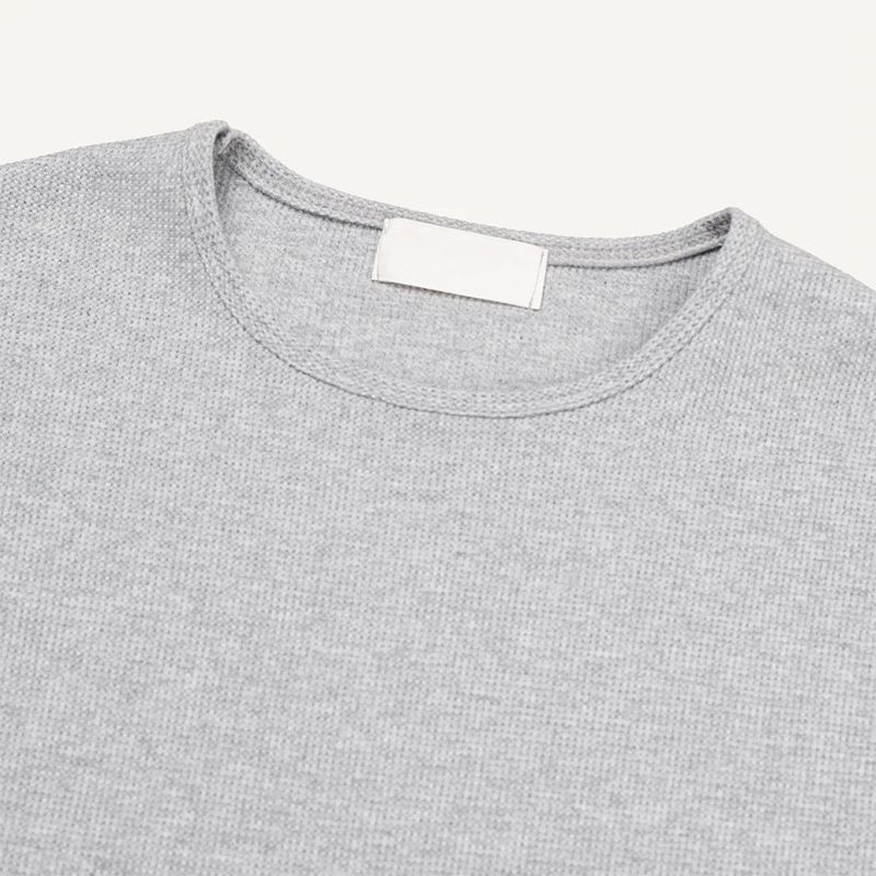 Slim Crop Waffle Long Sleeve
