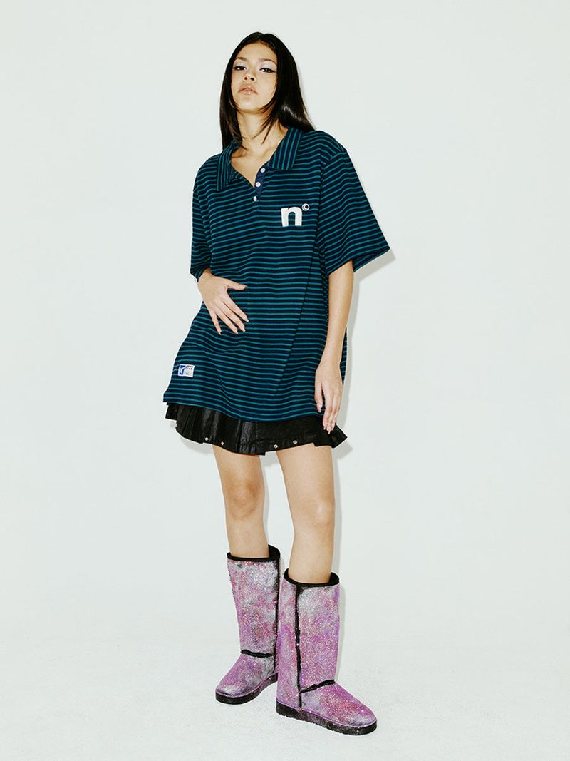 OVERSIZED WING POLO SHIRT GREEN