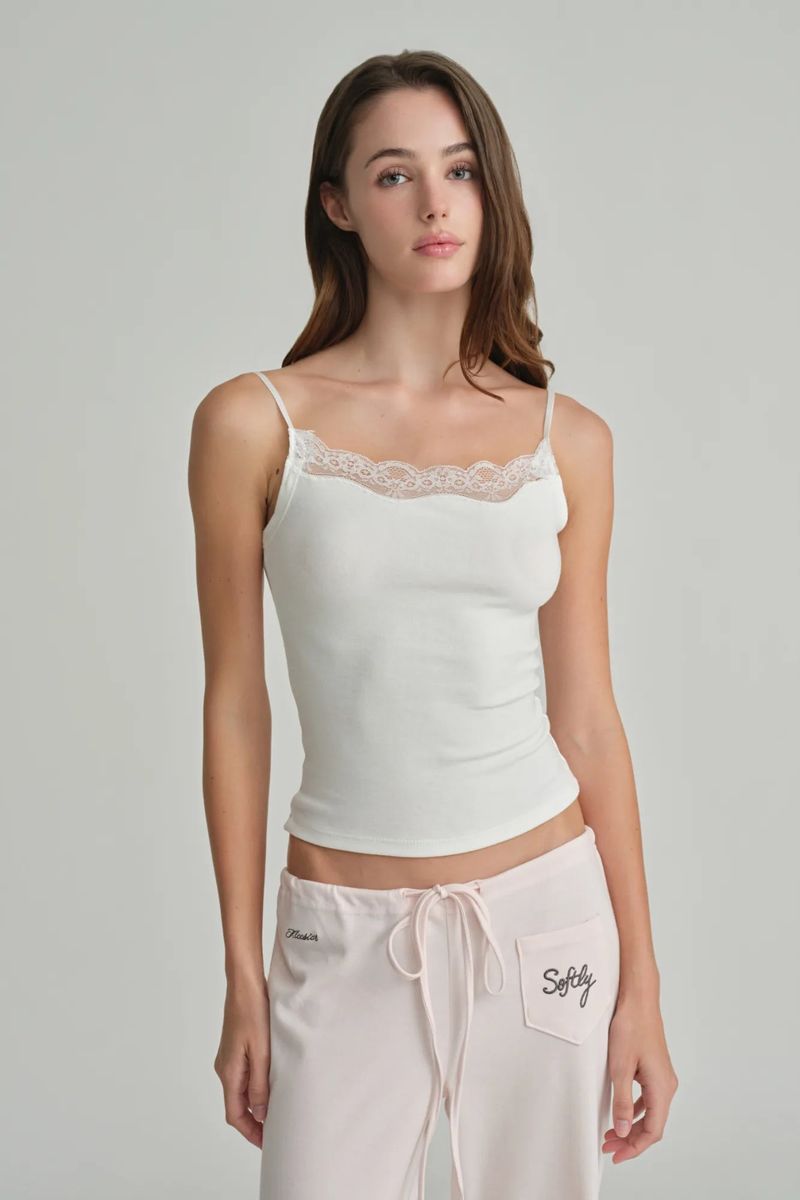 Swan lace sleeveless, White