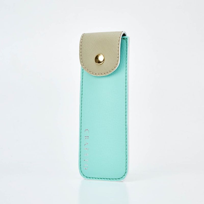 Mushroom Leather Pen Case with Flap