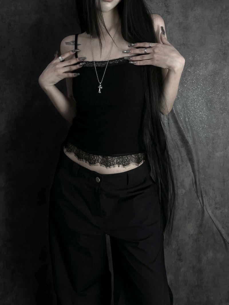 gloy lace sleeveless (2color)
