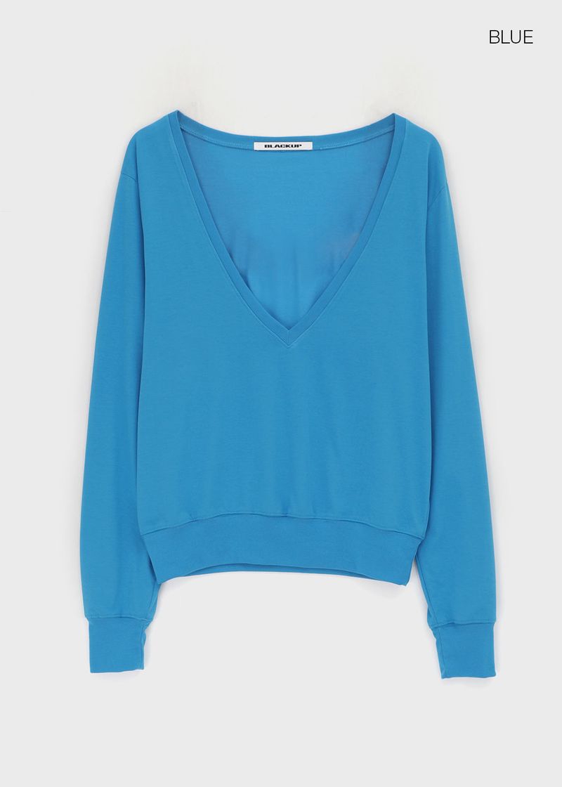 [MADE] Roni's Deep V-neck Summer Cotton Long Sleeve Tee