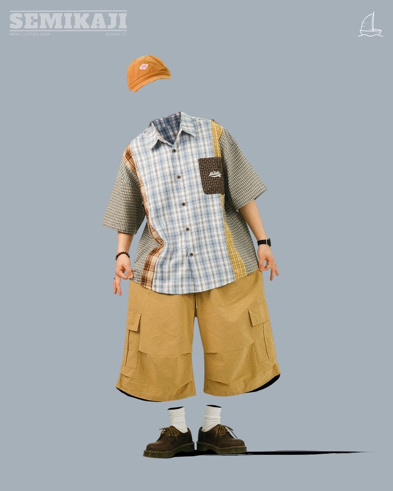 GM Button Cargo Bermuda Pants