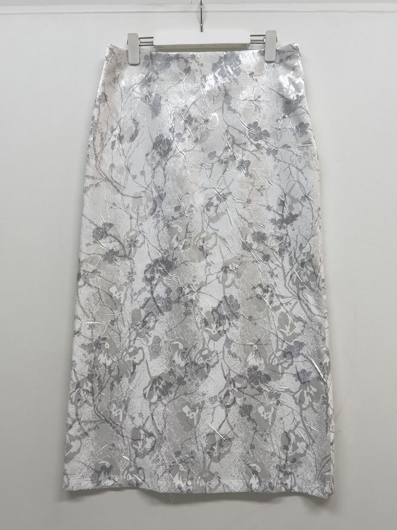 Raw Flower H-line Long Skirt