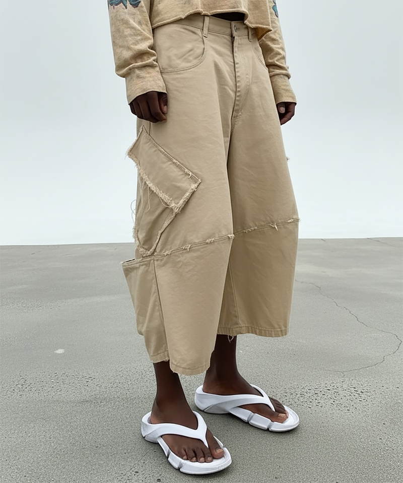 VTG BACK BOOTS CARGO SHORTS_BEIGE