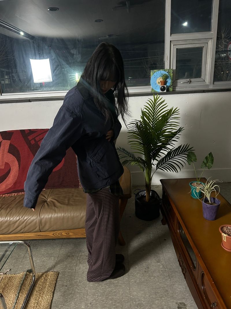 (3colors) stripe natural pants