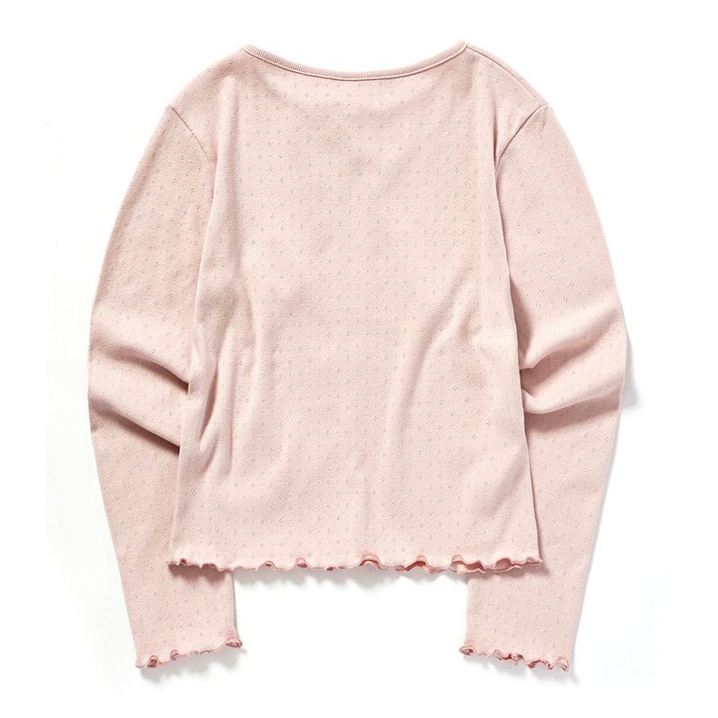 RIBBON PUNCHING CARDIGAN_PINK