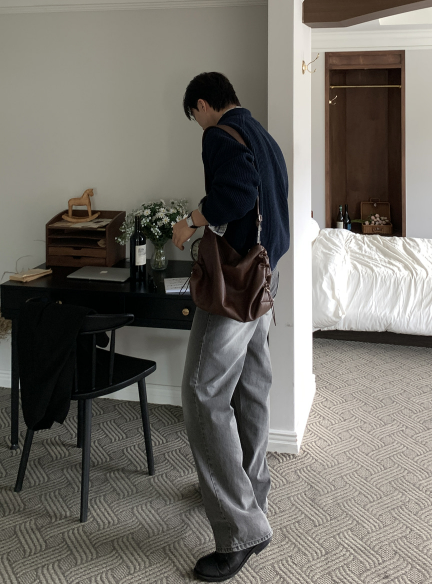 Crete Greywashed Semi-Wide Denim Pants