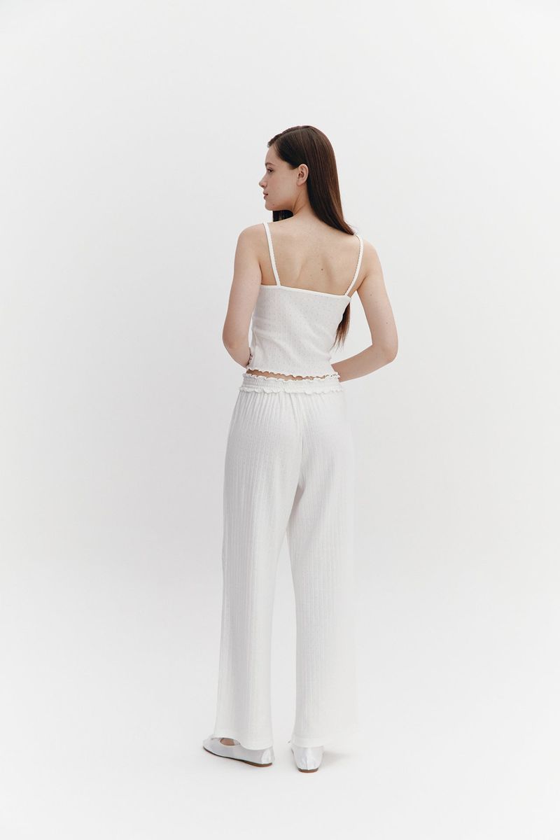 Wave Frill Pants Ivory