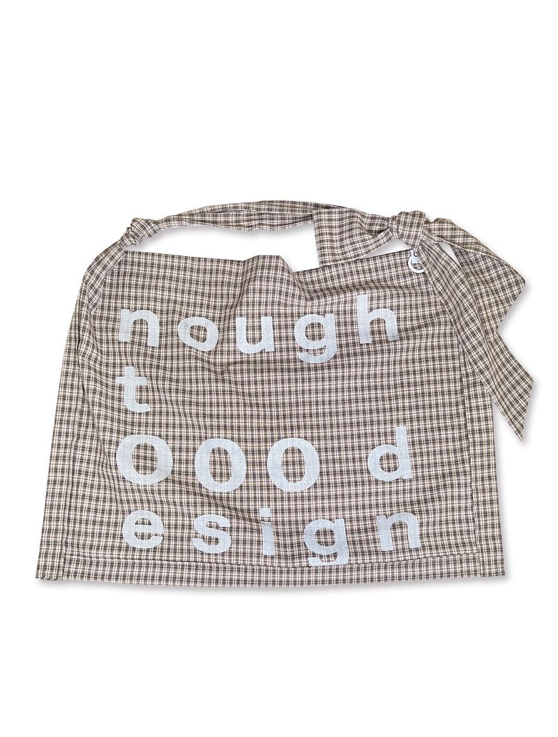 000Design Cotton Check Tie Bag / Brown