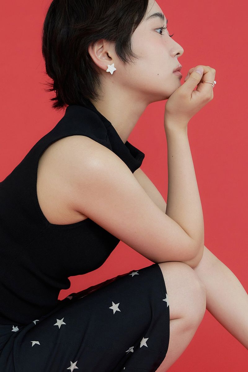 star pearl earring