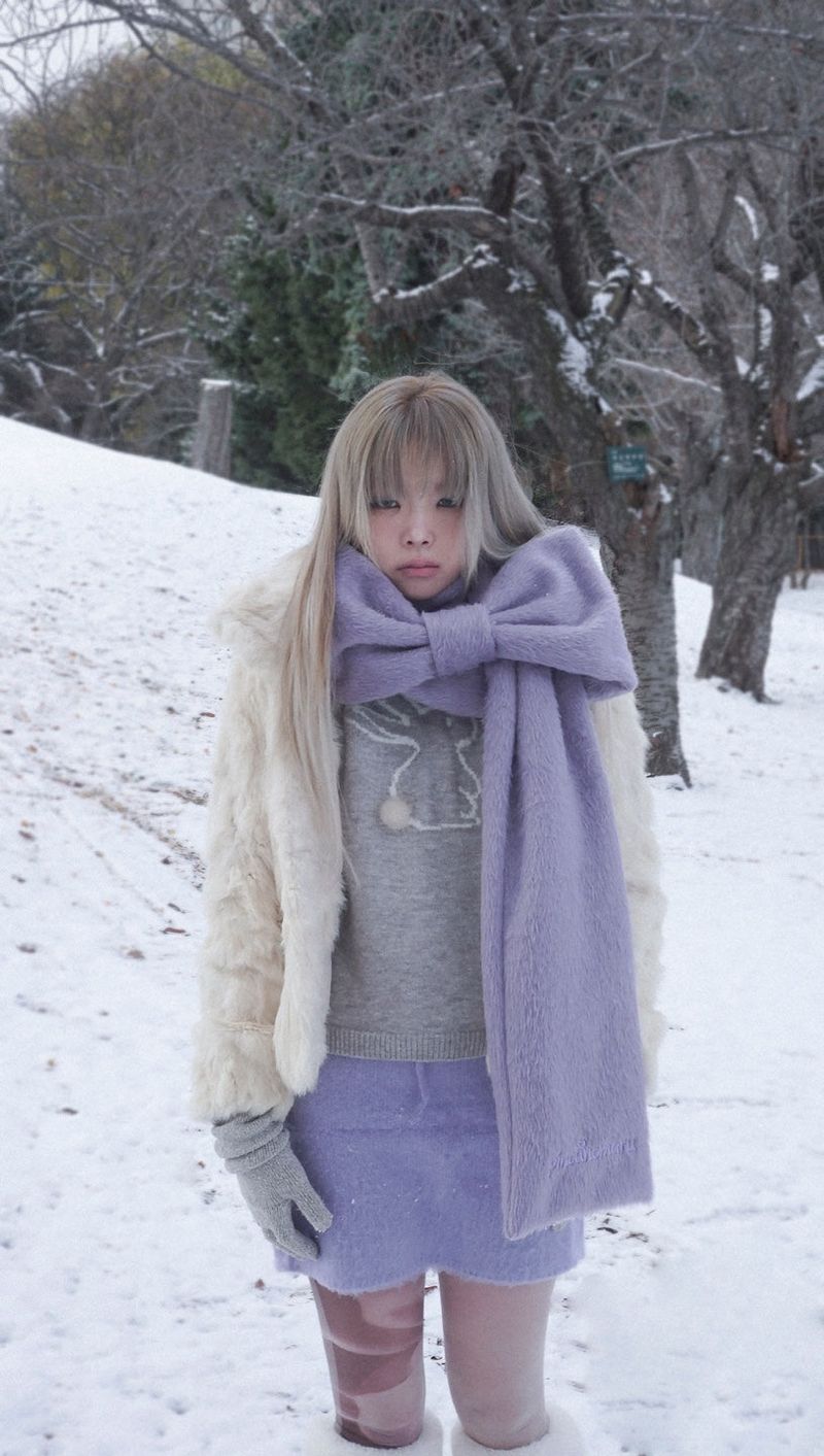 Ribbon Muffler_Fairy violet