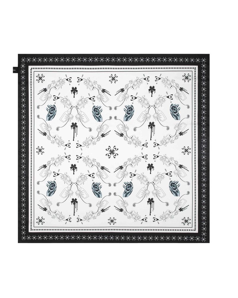 [REORDER] JOMO Motif Square Scarf _ White