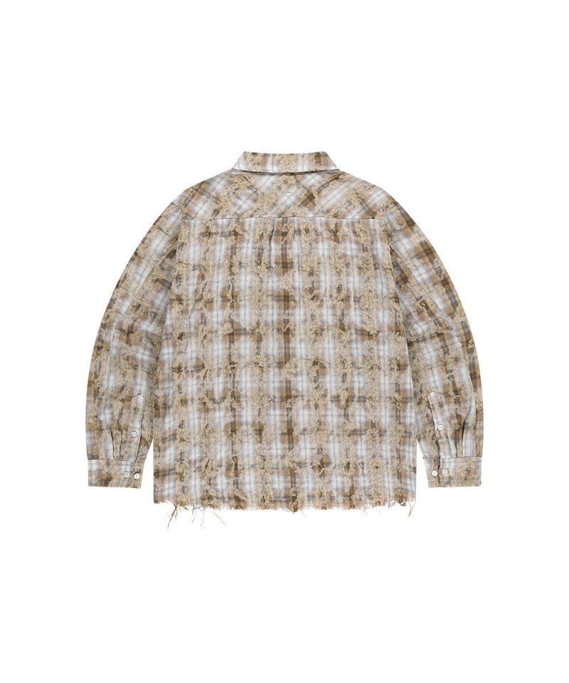 BLEACHED RAW-CUT CHECK SHIRT