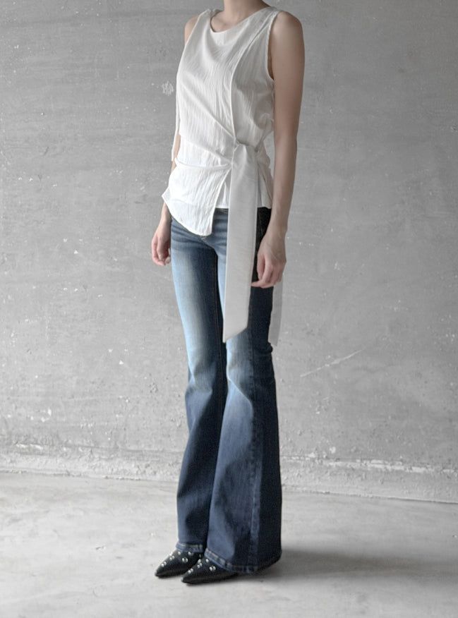 Lume Deep Blue Washed Low Bootcut Denim