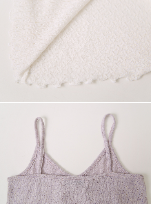 FL Eyelet Lace Layered Sleeveless (3color)