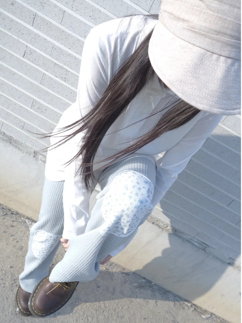 floral patch pants