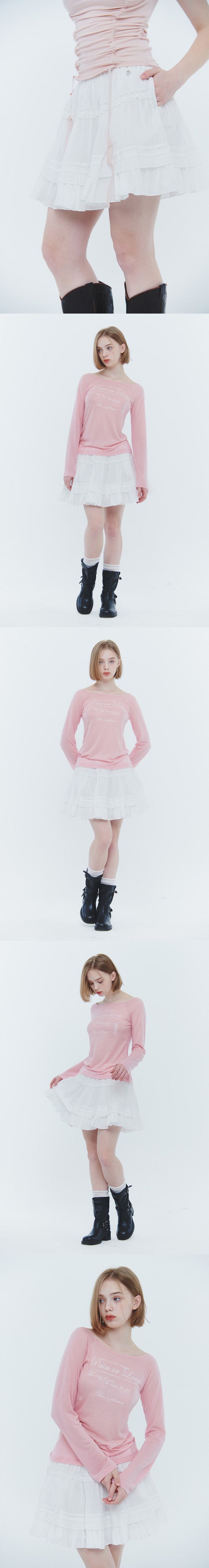 ARIEL TIERED SKIRT white
