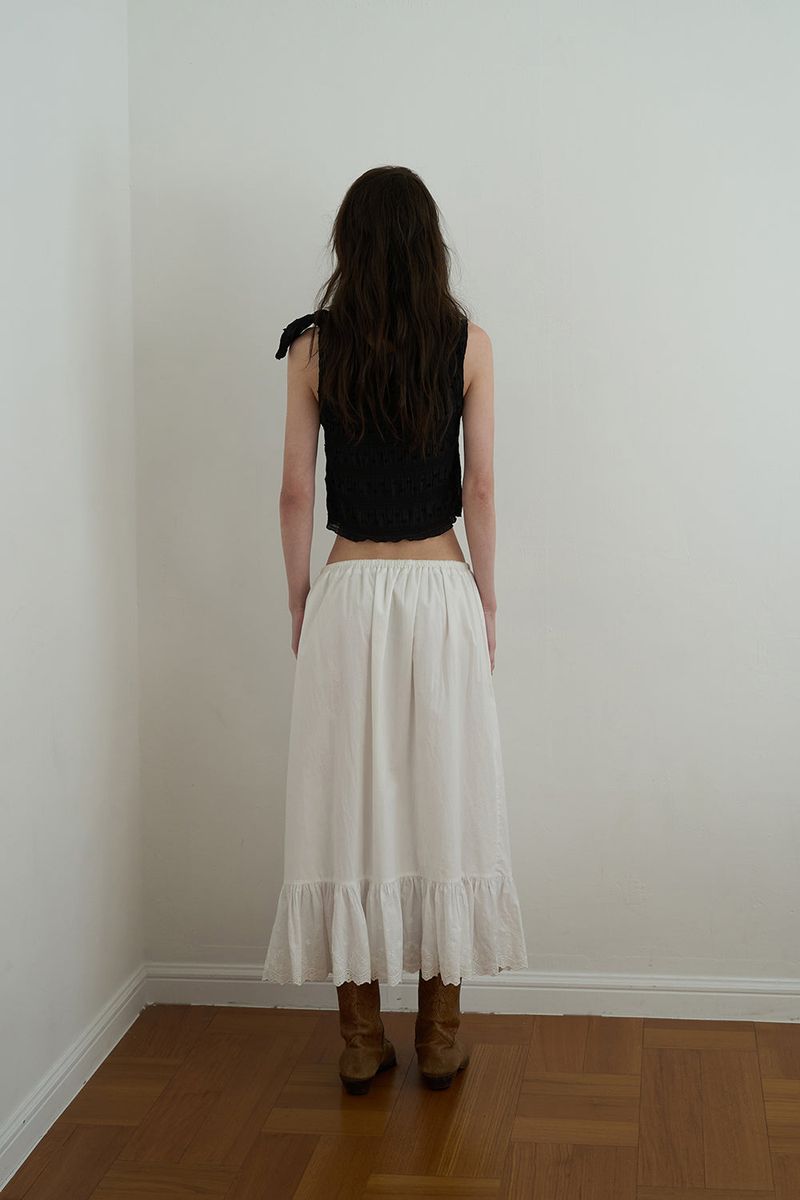 Smoke shirring blouse_black