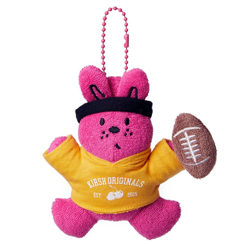 WITTY BUNNY RUGBY PLAYER KEYRING [PINK]