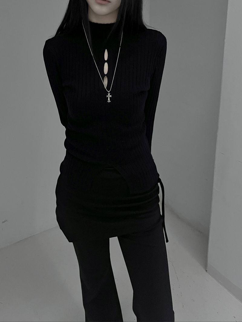 three slit ribbed knit