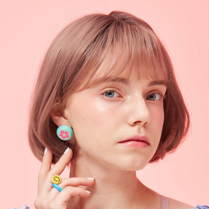 Flower Button - mint