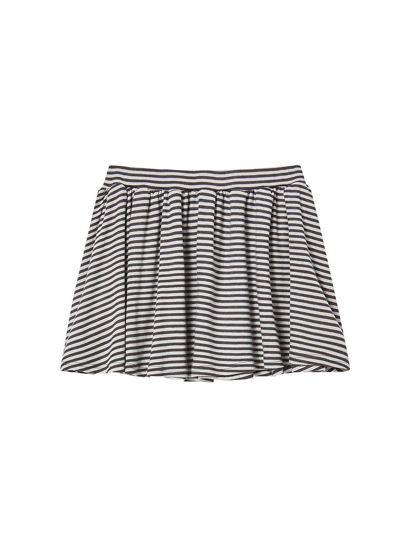 STRIPE FRILL MINI SKIRT (BEIGE)