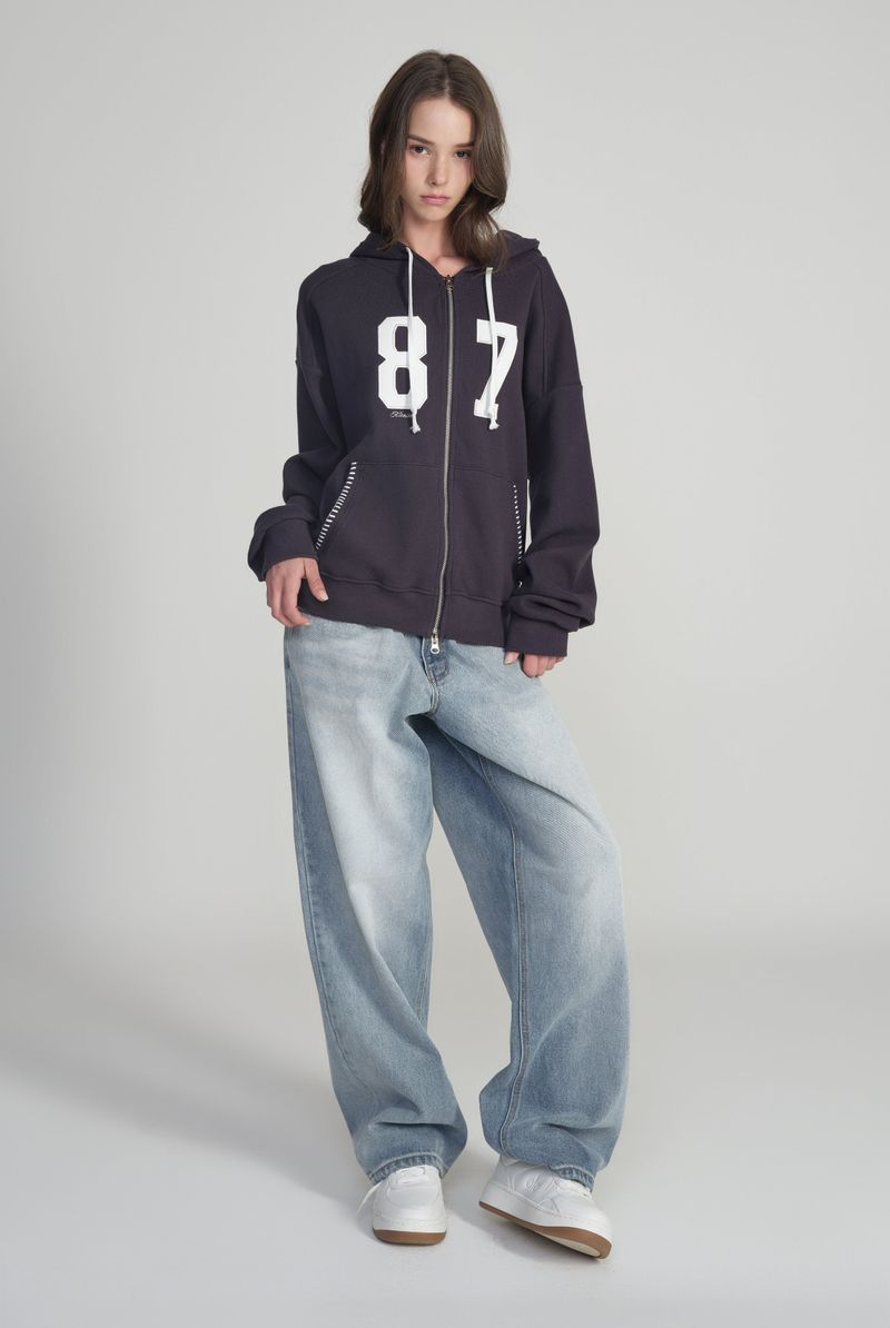 Kleesier（クリーシーア）の「87 Waffle hooded zip-up, Navy（Tops）」