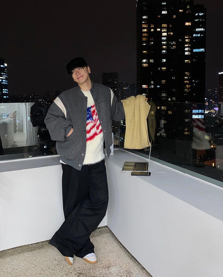 No.0495 row woolen varsity JP (3color)