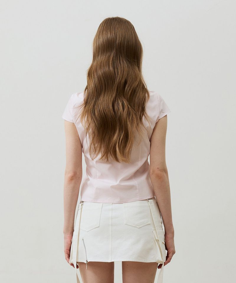 SYLPH SHIRRING SHIRT / PINK