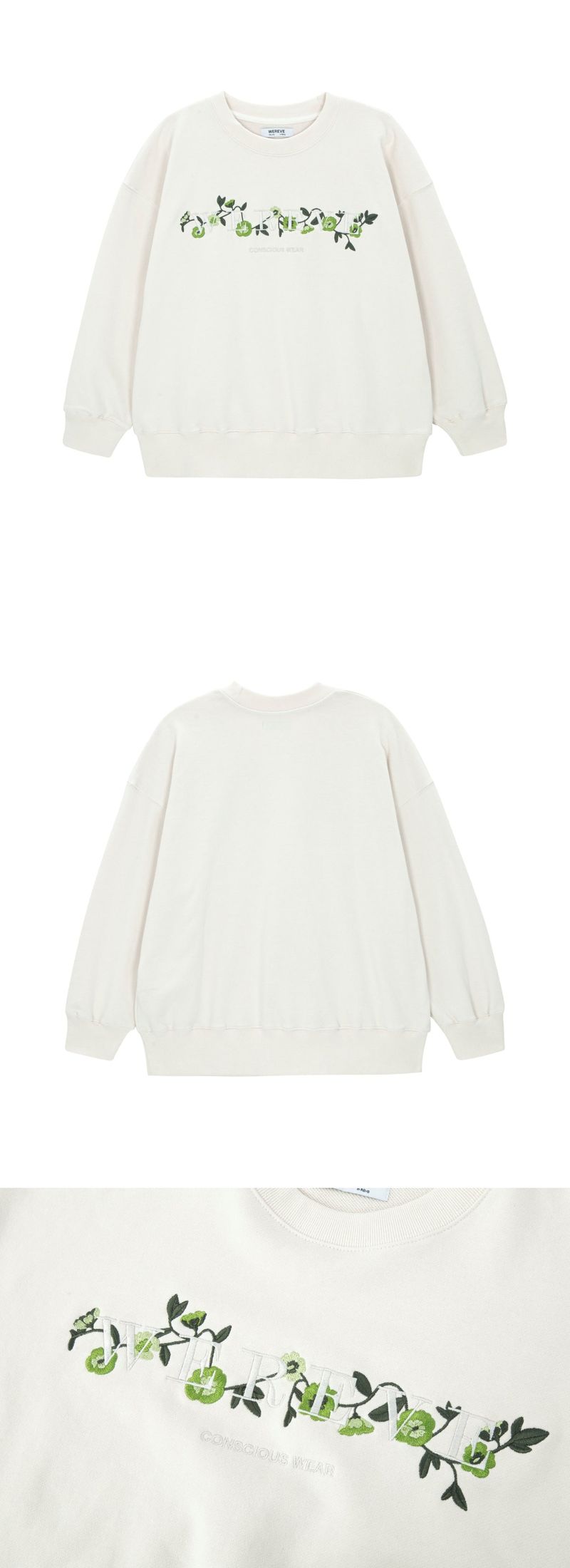 Flower Logo Embroidered Sweat shirt