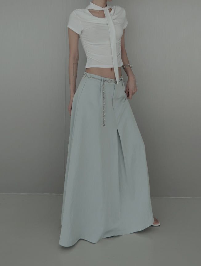 Lumar Inverted Pleated Long Skirt