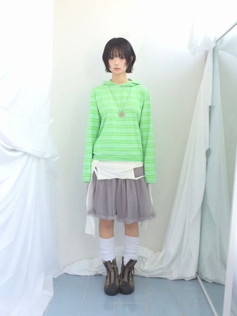 Stripe Lime Hood